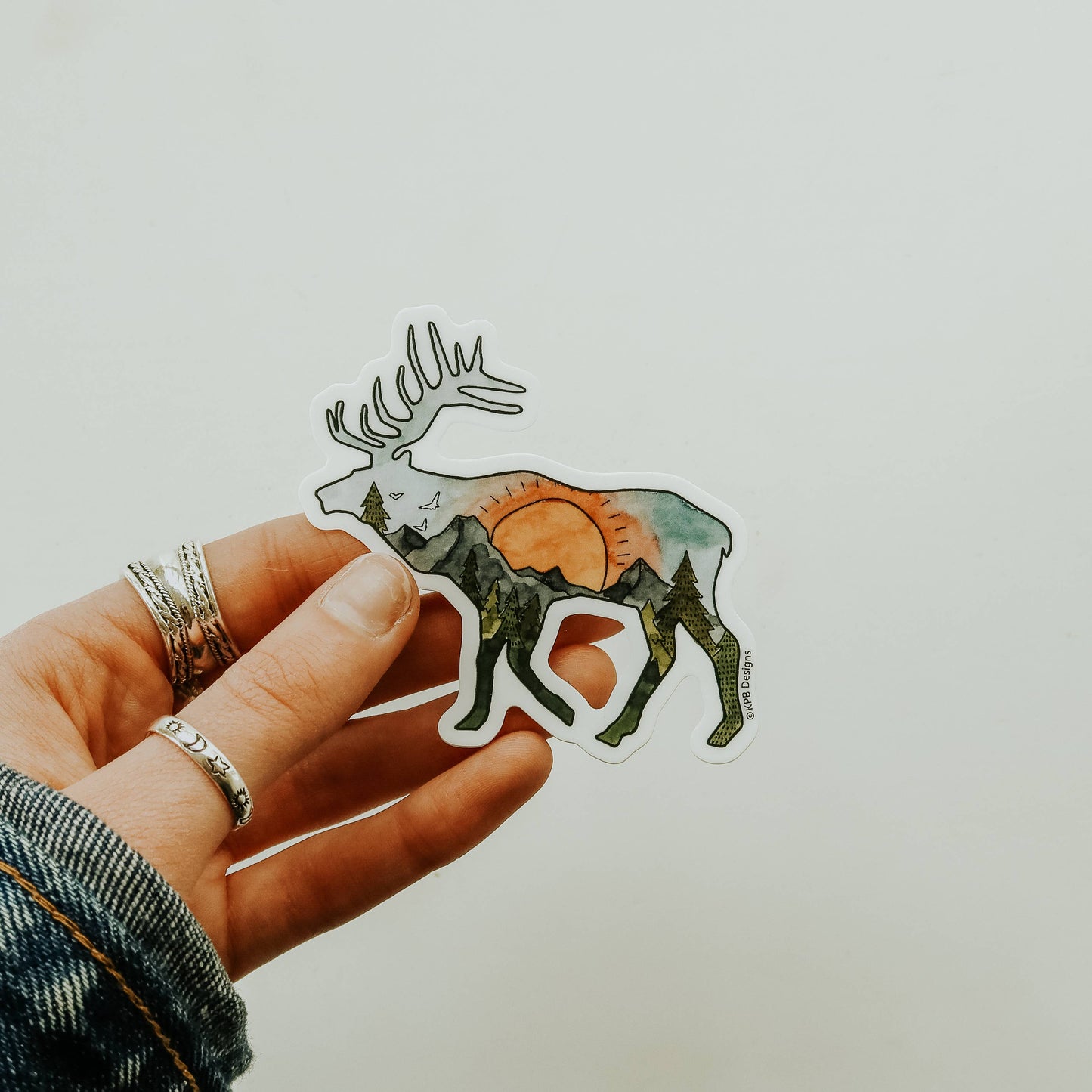 Elk Sunset Vinyl Sticker
