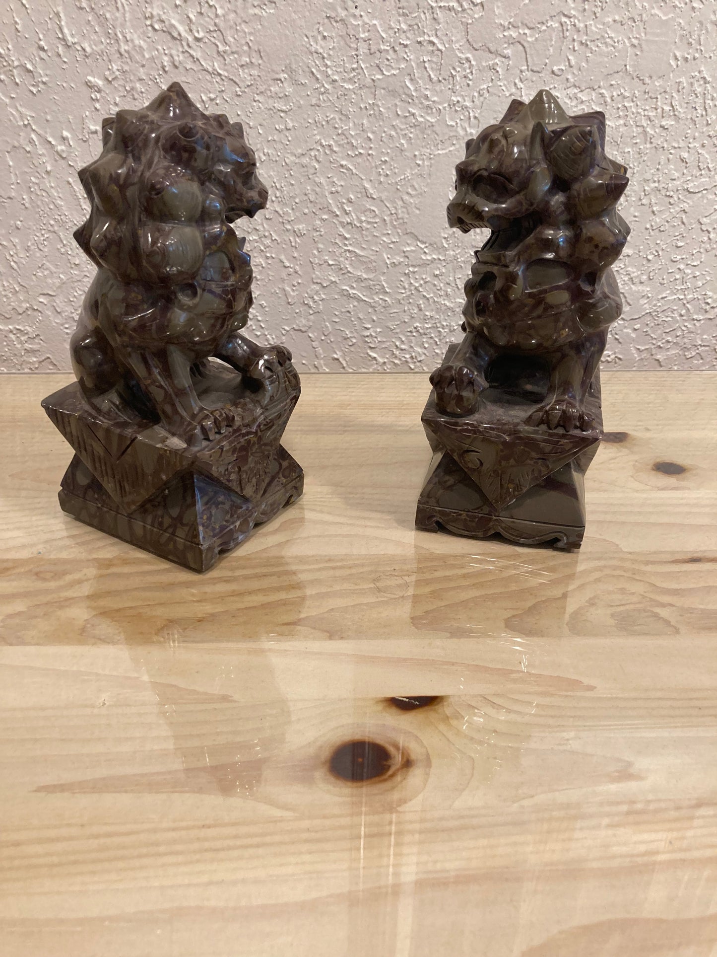 Stone Carving Lion Bookends