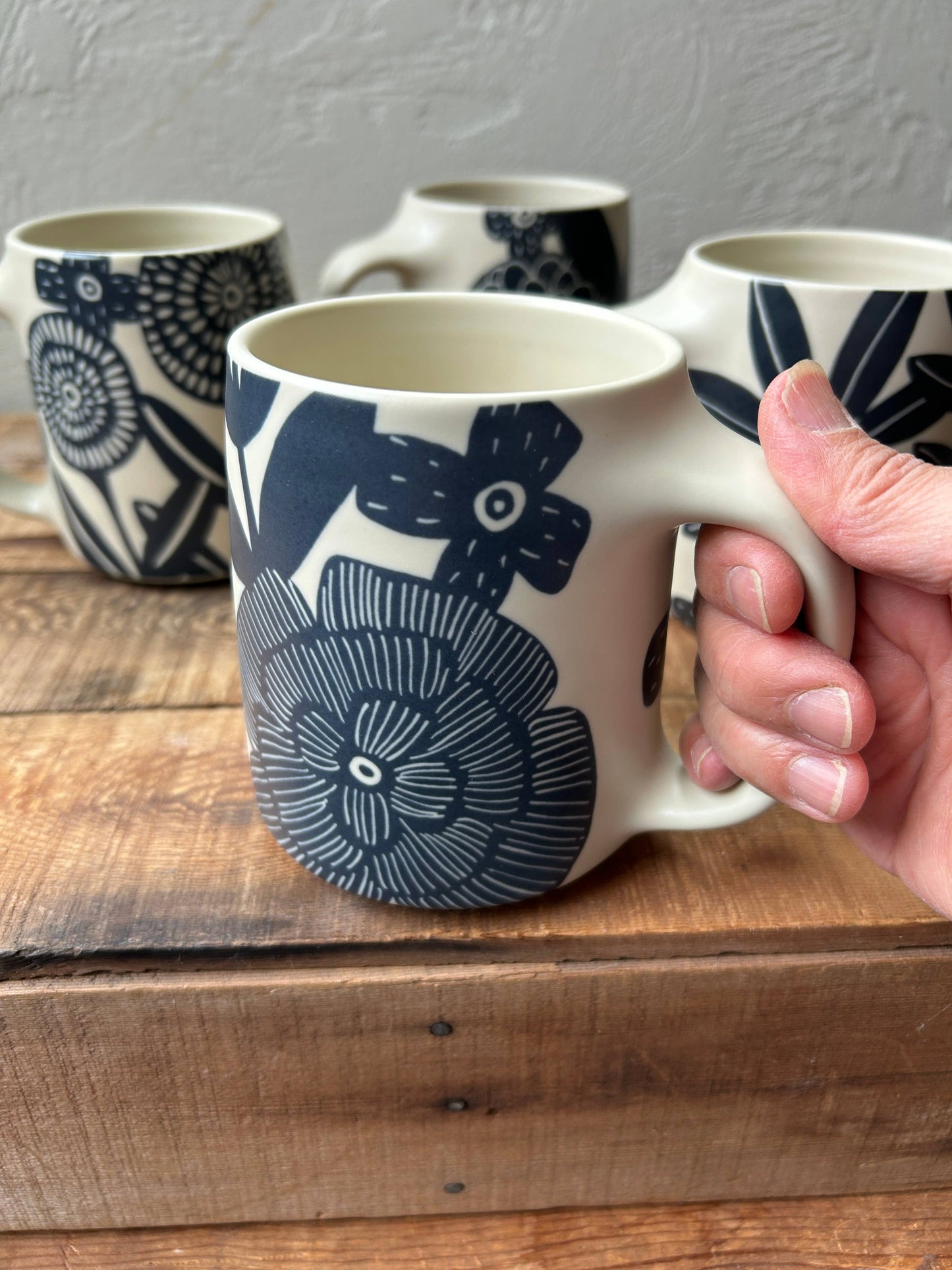 Reproduction Floral Mug Collection setof4