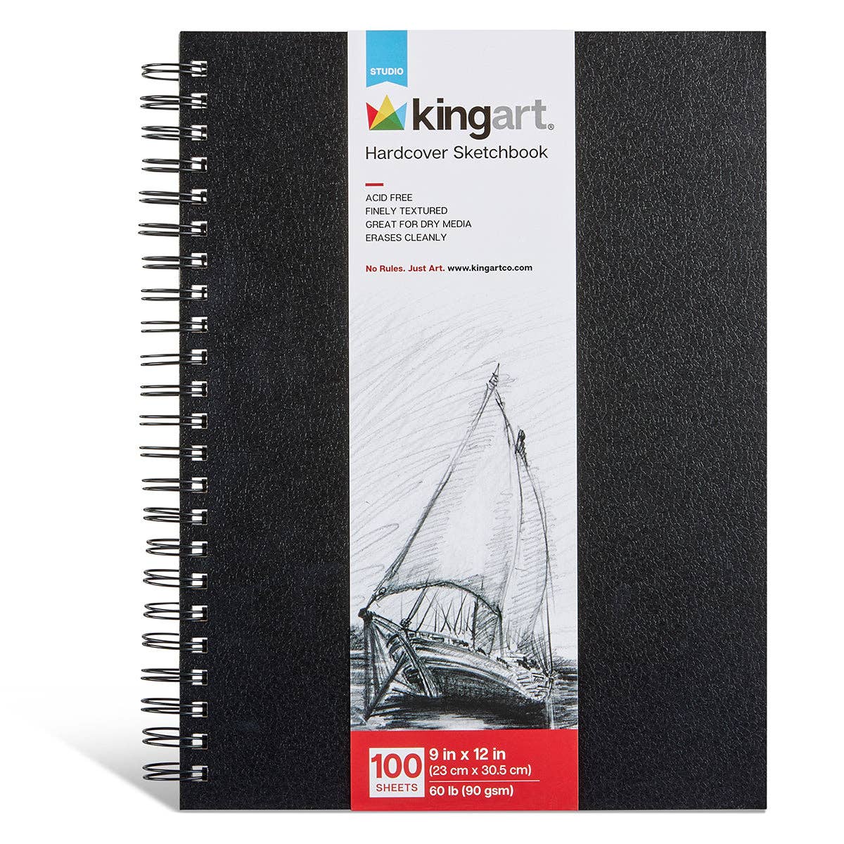Hardcover Sketchbook - Side Spiral - 9” x 12” - 100 Sheets