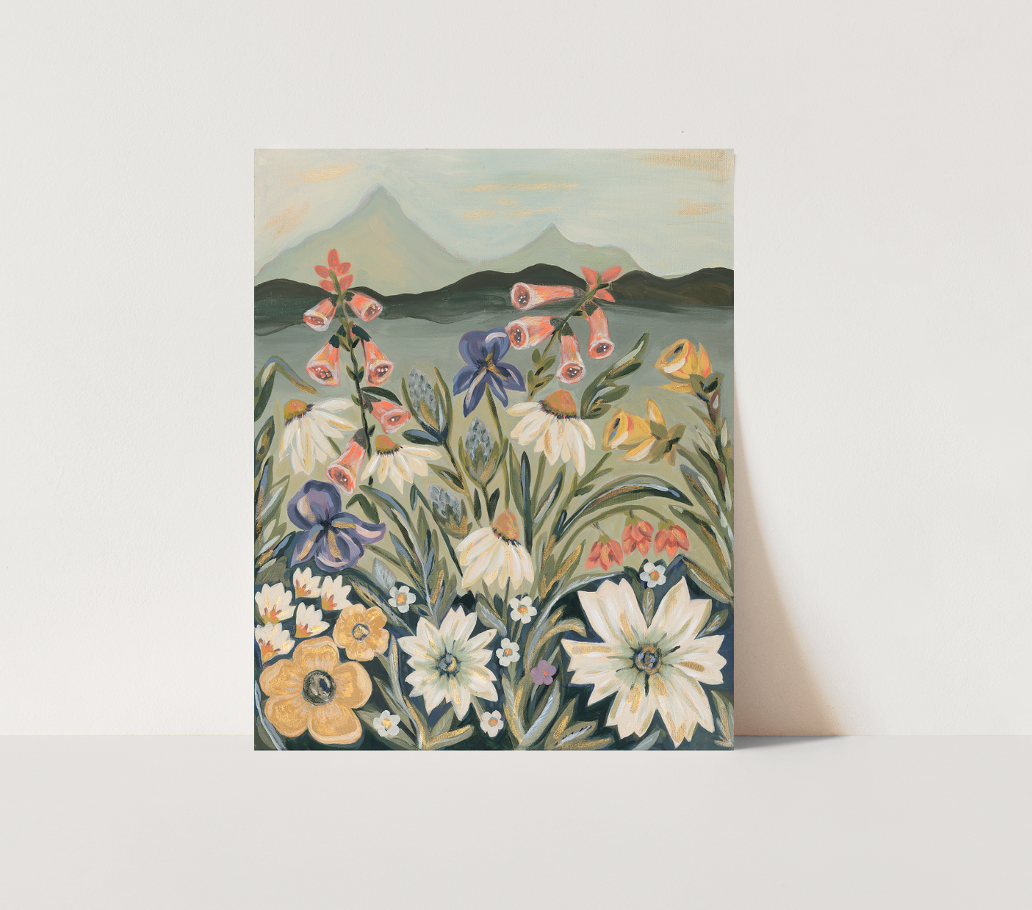 Floral Landscape Art Print - High Meadow Wall Decor