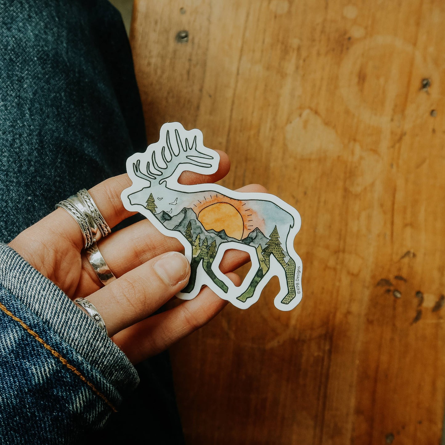 Elk Sunset Vinyl Sticker