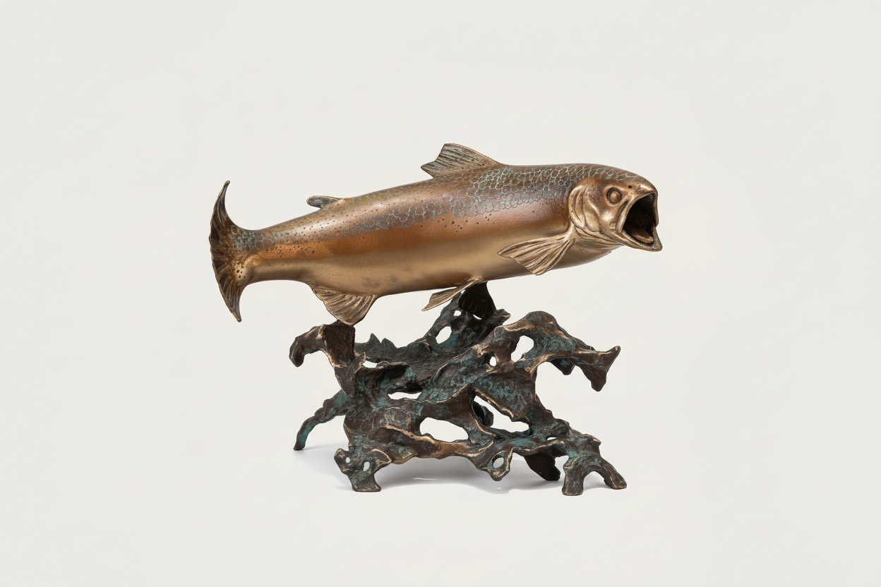 Bronze Salmon w/ Verdigris Green Scales