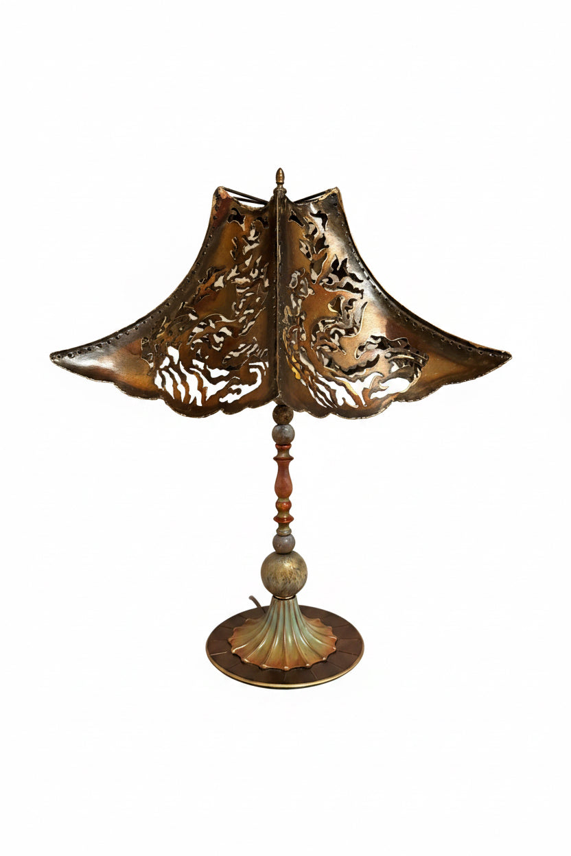Lighting Table Lamp, Orange and Green
