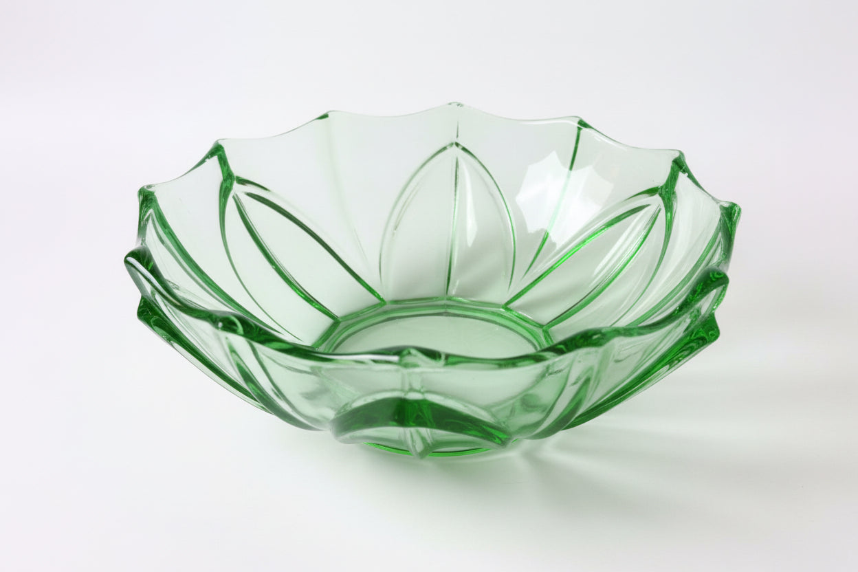 Blown Glass Green Bowl