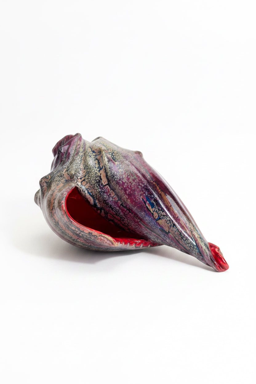 Blown Glass Shell, Red