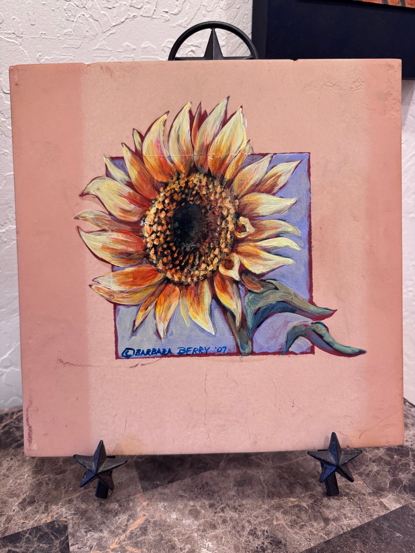 Sunflower on Ceramic Tile