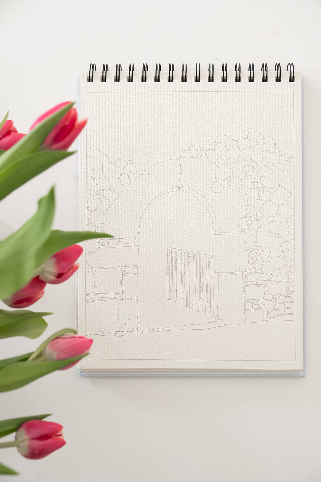 Landscape watercoloring book - outlines with video tutorials
